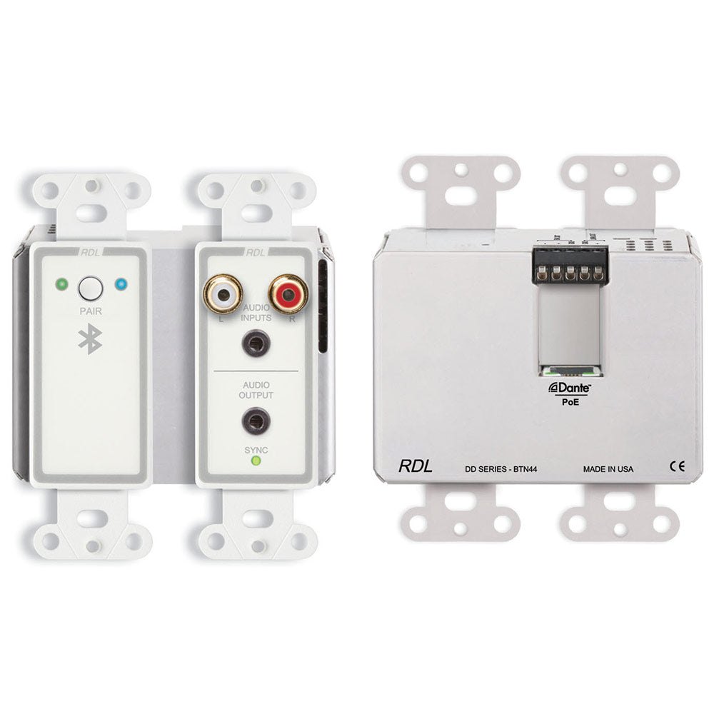RDL DD-BTN44 Wall-Mounted Bi-Directional Line-Level and Bluetooth Audio Dante Interface