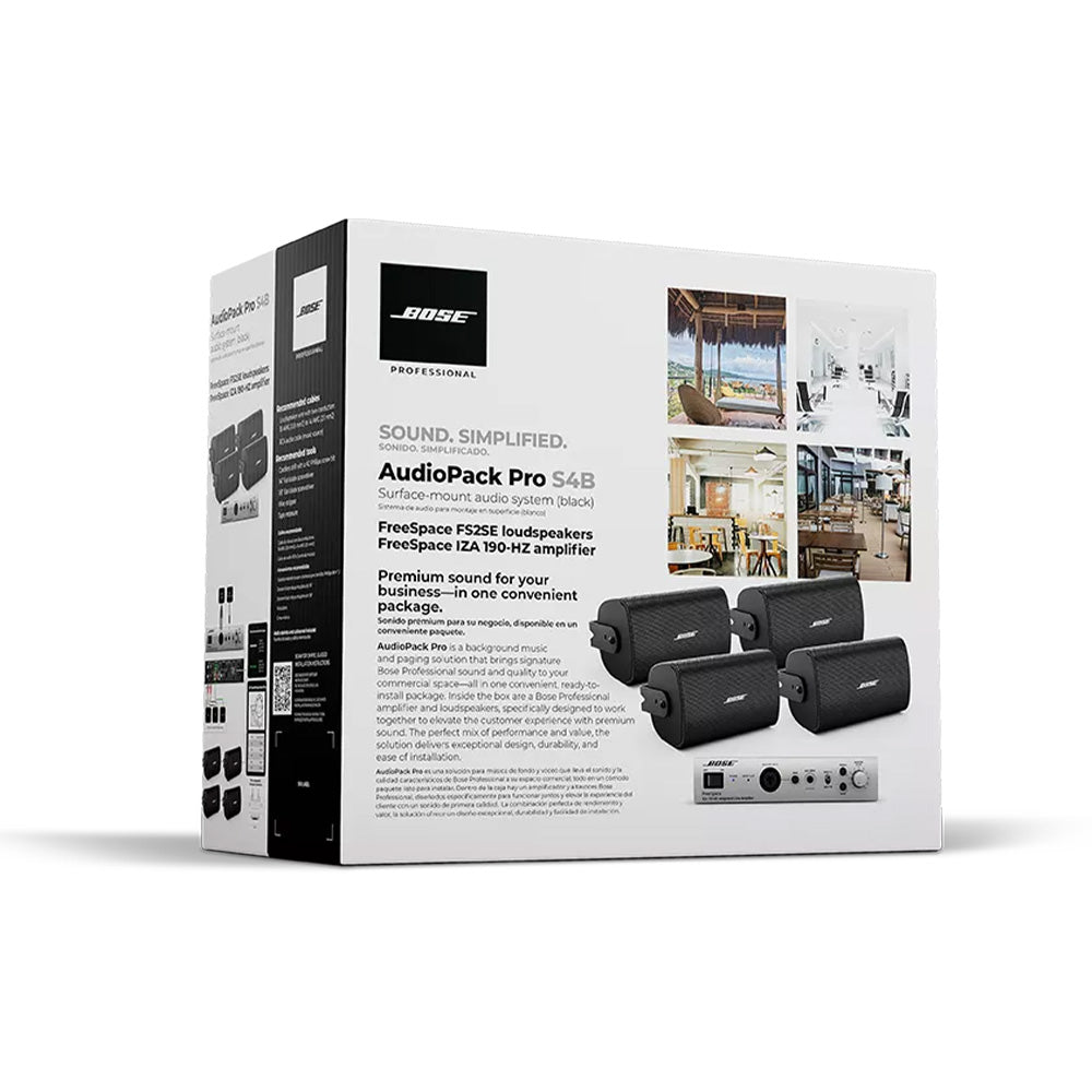 Bose AudioPack Pro S4B - Complete Amp and Surface Mount Speaker Package (Black)