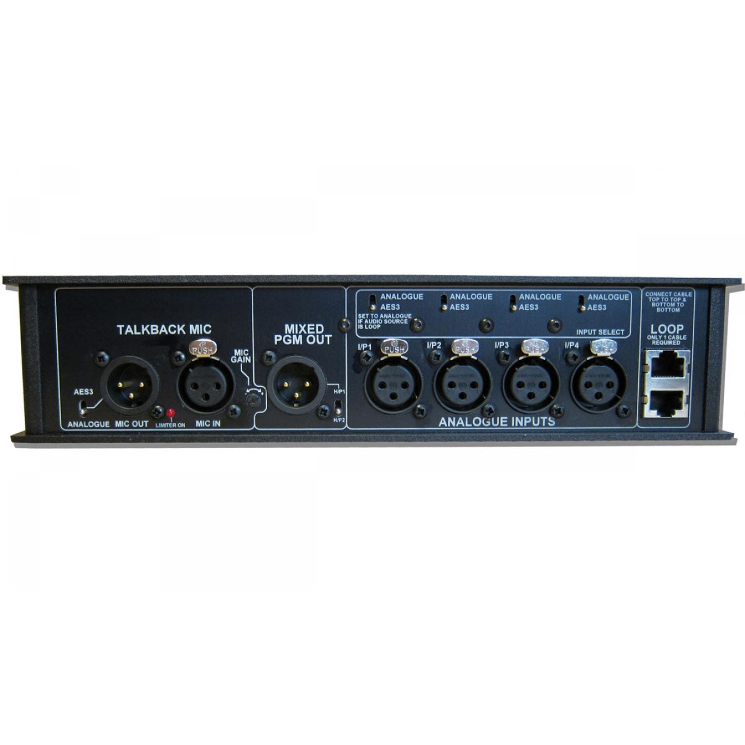 Glensound Top Hat M5 - 4 input battery powered twin headphone amp AES3 & Analogue in & TB Mic amp