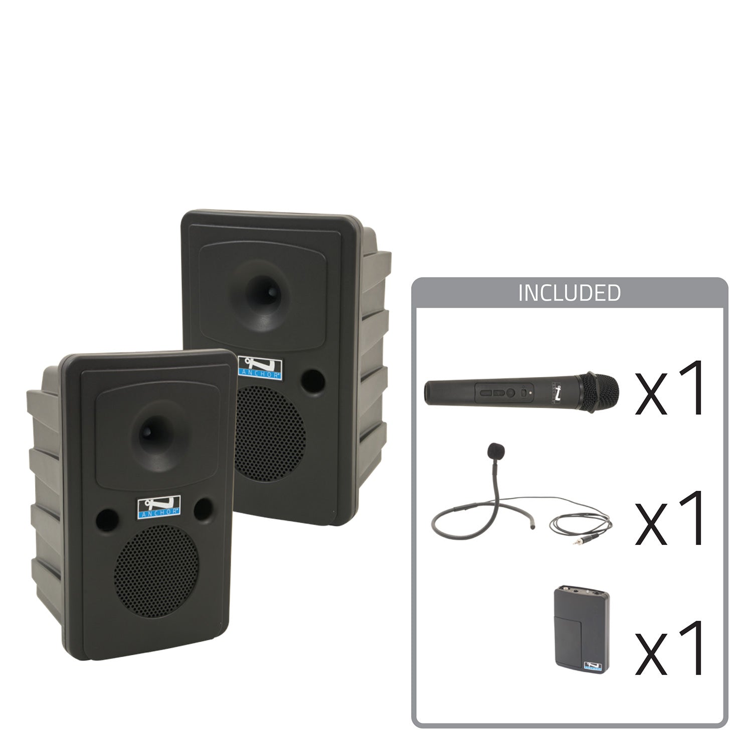 Anchor Audio Go Getter 2 Air X2 - Portable PA Package with Wireless Handheld / Collar Mics