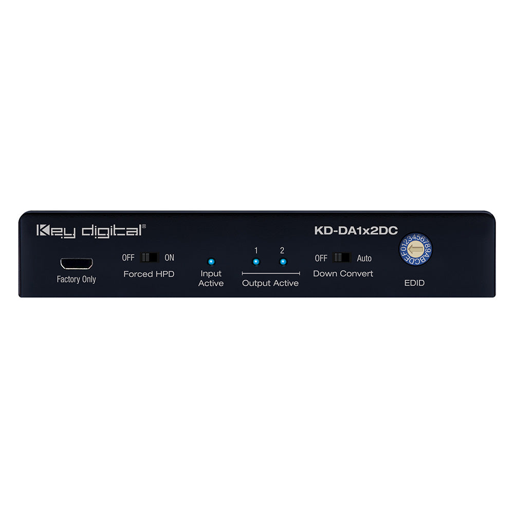 Key Digital KD-DA1x2DC - 2-Output HDMI Splitter / Distribution Amp