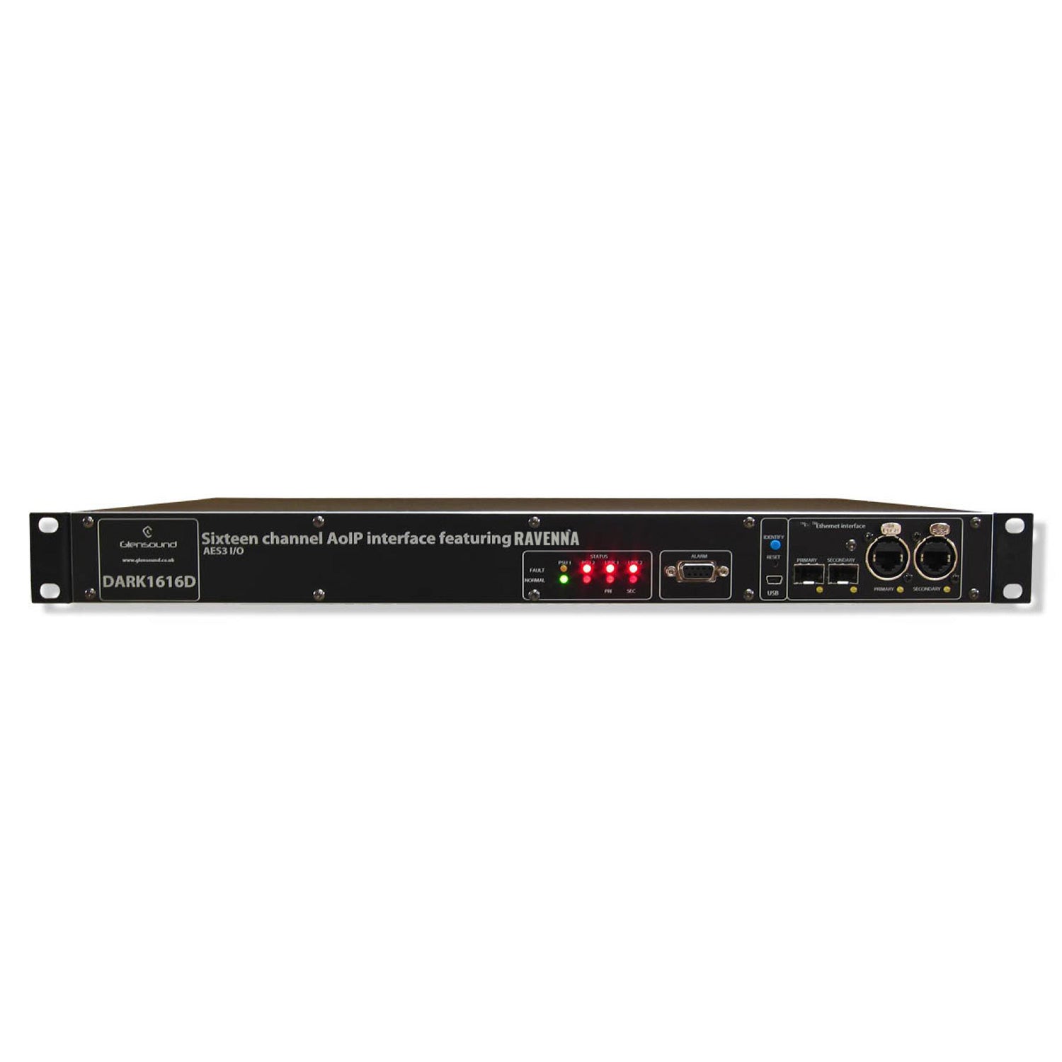 Glensound DARK1616DR - Ravenna Network Audio 8x AES3 Inputs 8x AES3 Outputs Interface