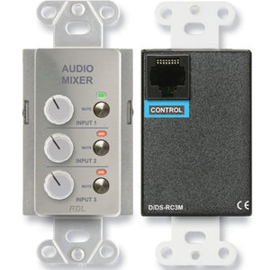 RDL DS-RC3M Remote Audio Mixing Control with Muting (Stainless) - Custom Engraving Option