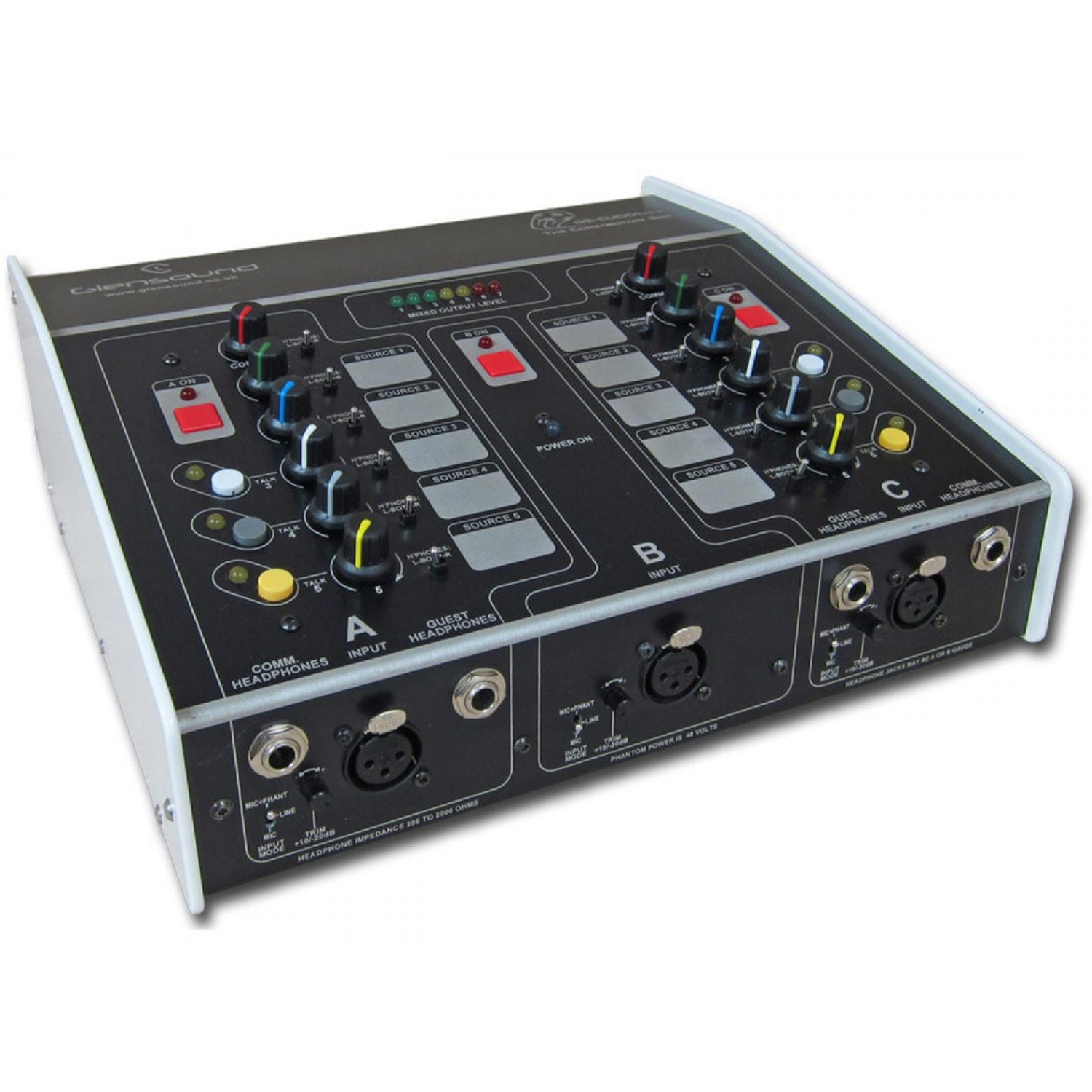 Glensound GS-CU001B MkII Version 3 - Three Commentator Unit With Transformer Balancing