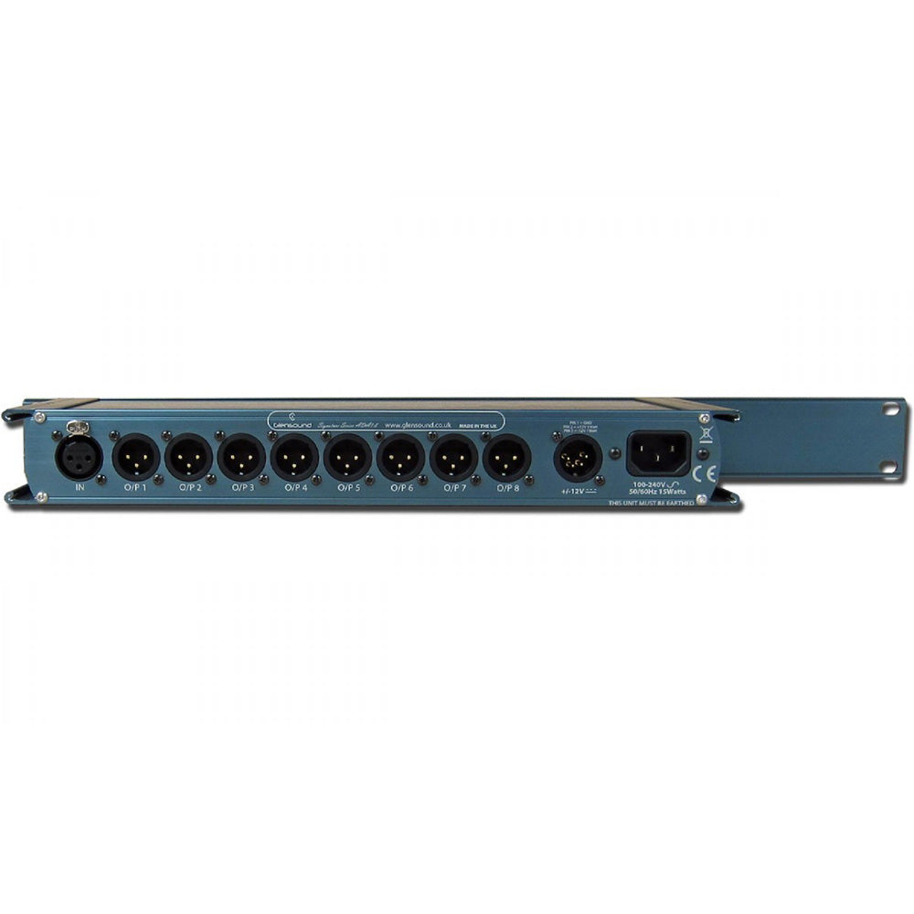 Glensound Signature ADA 1:8G 1 Input / 8 Output Mono Analog Distribution Amplifier With Gain Controls