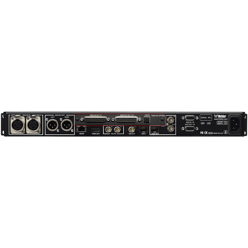 Wohler OPT-ANLG/TOS - 8-Channel Analog Option Card for iAM or iVAM Series