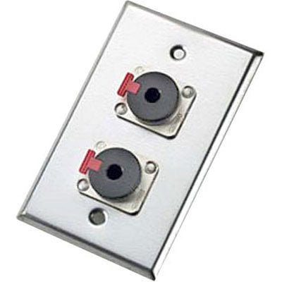 Neutrik 203P Single Wallplate with Dual Female 1/4" Locking Connectors