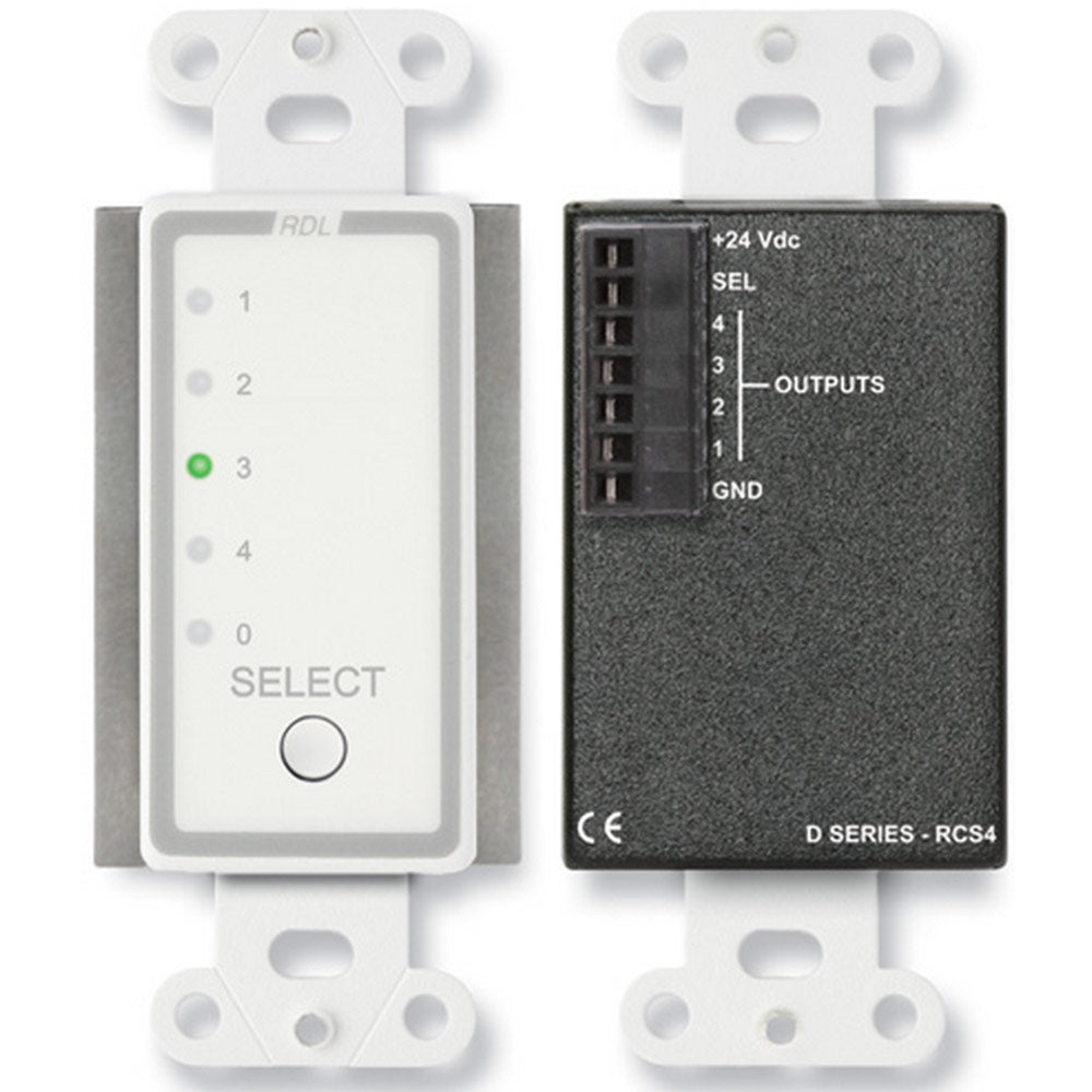 RDL D-RCS4 4-Channel Remote Source Selector for RU-SX4A (White)