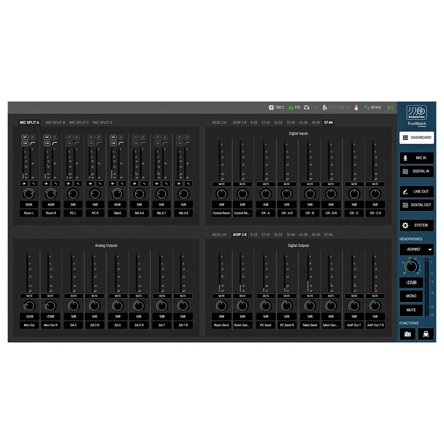 Stagetec NXC-T - Nexus Compact TrueMatch AoIP Interface and Converter (AES67 / ST-2110)