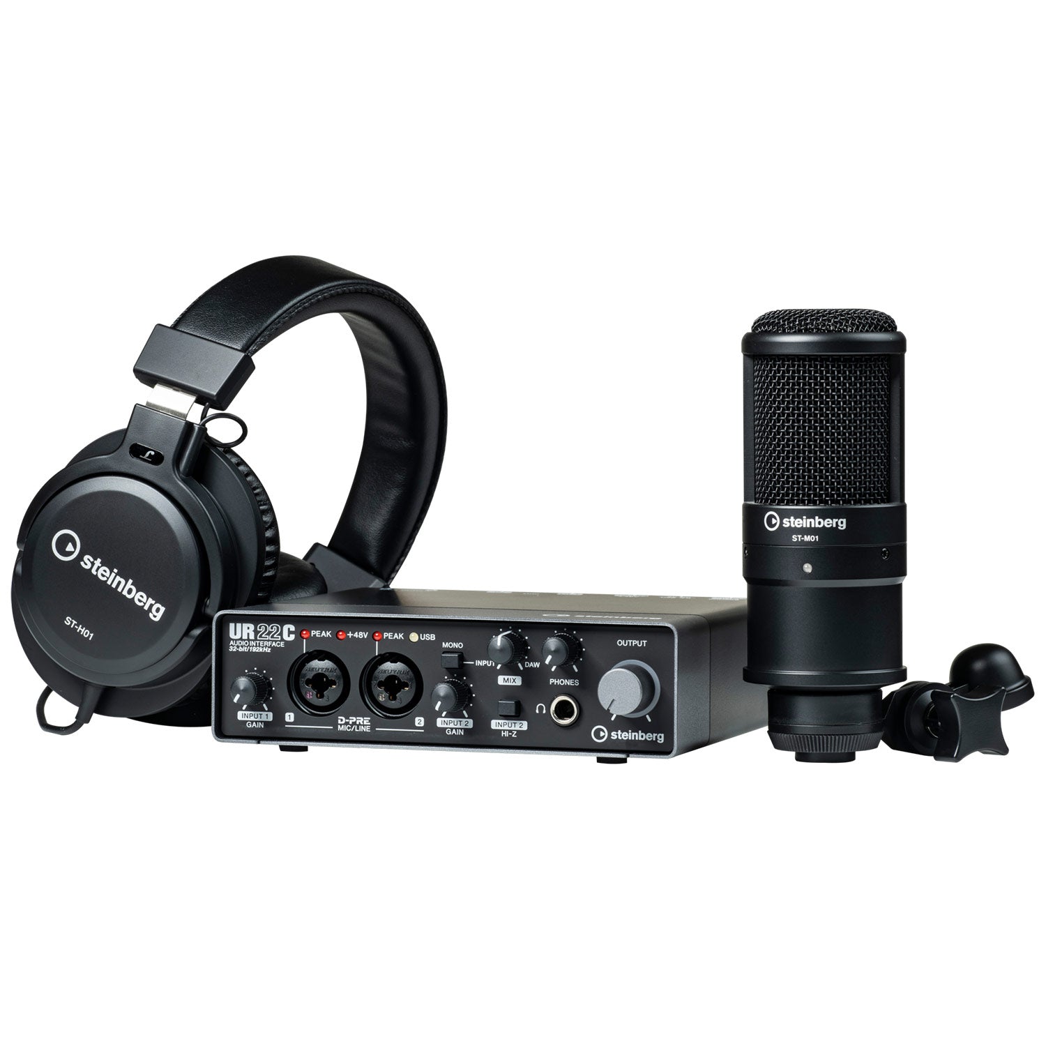 Steinberg UR22C Recording Pack - Complete Recording and Podcasting Bundle for Mac/Windows/iOS