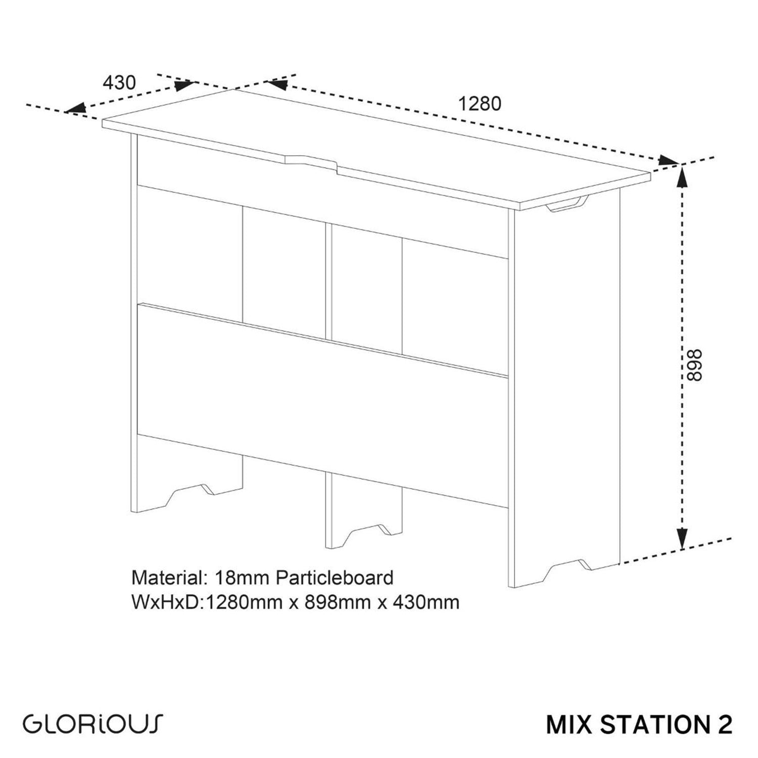 Glorious Mix Station 2 - Furniture DJ Workstation