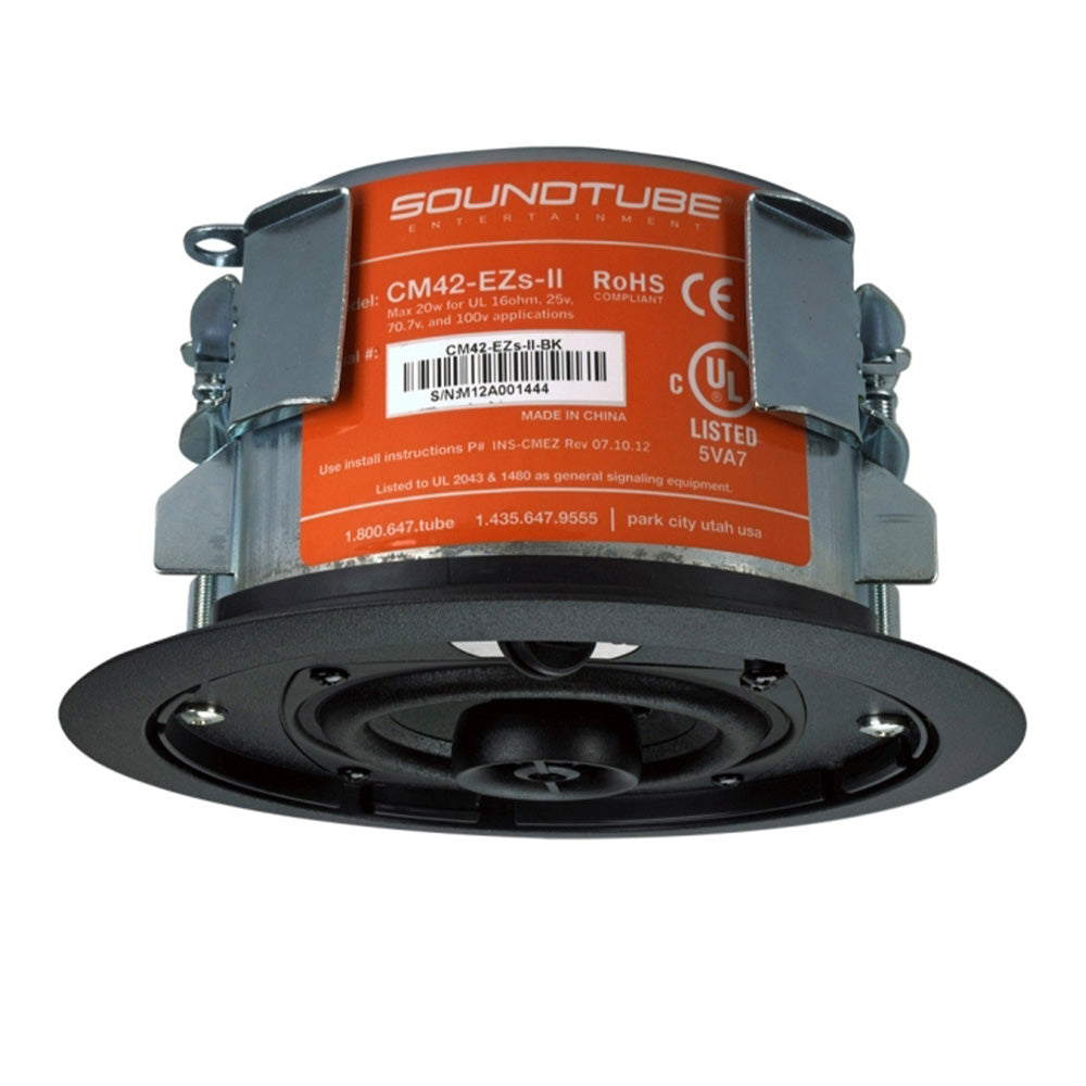 Soundtube CM42-EZS-II-BK - Two-Way 4-Inch In-Ceiling Loudspeaker with Short Can (Black)