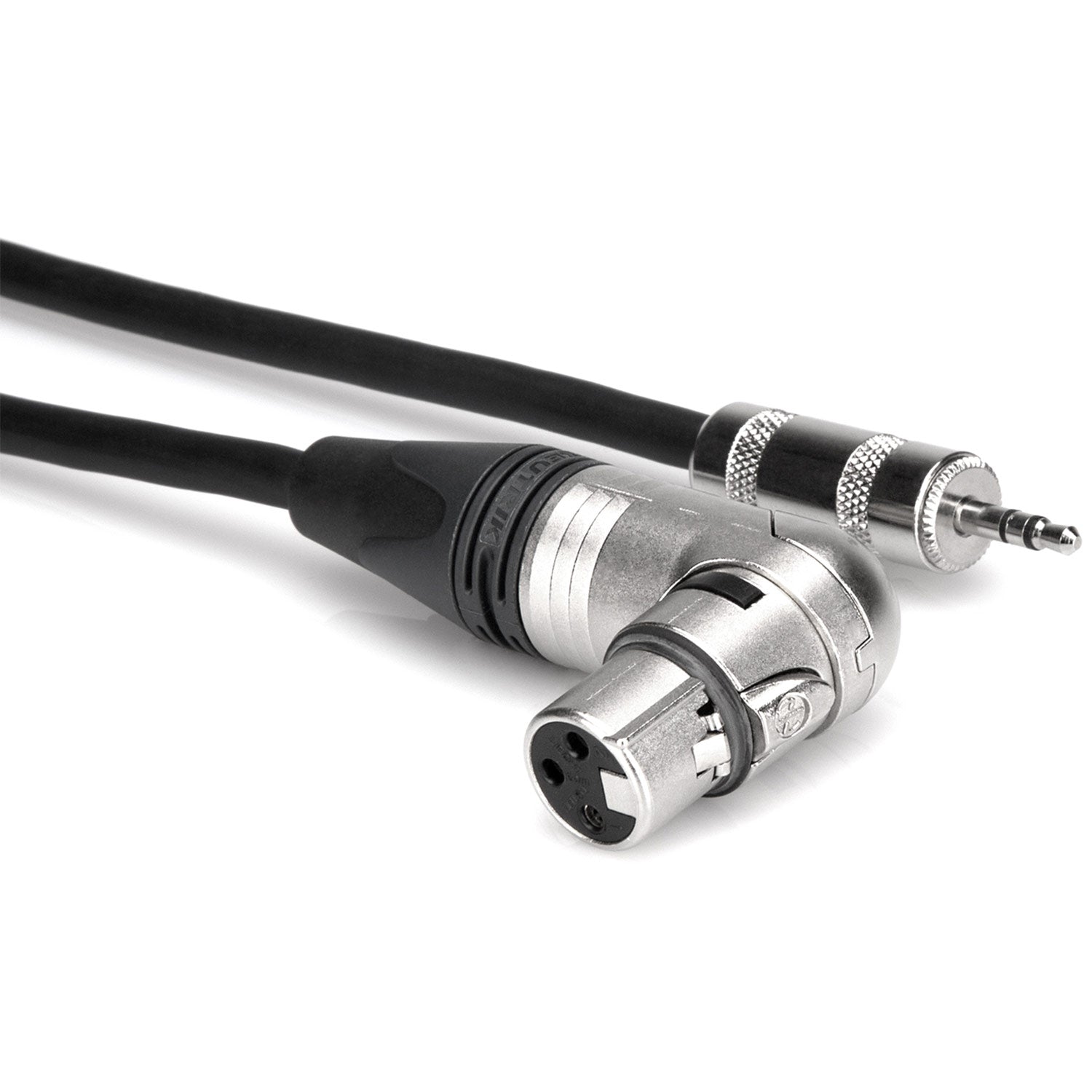Hosa MXM-025RS Camcorder Microphone Cable, Neutrik Right-angle XLR3F to Hosa 3.5 mm TRS, 25 feet