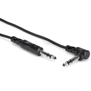 Hosa CSS-110R 1/4 inch TRS to Right-angle 1/4 inch TRS Balanced Interconnect Cable, 10 feet