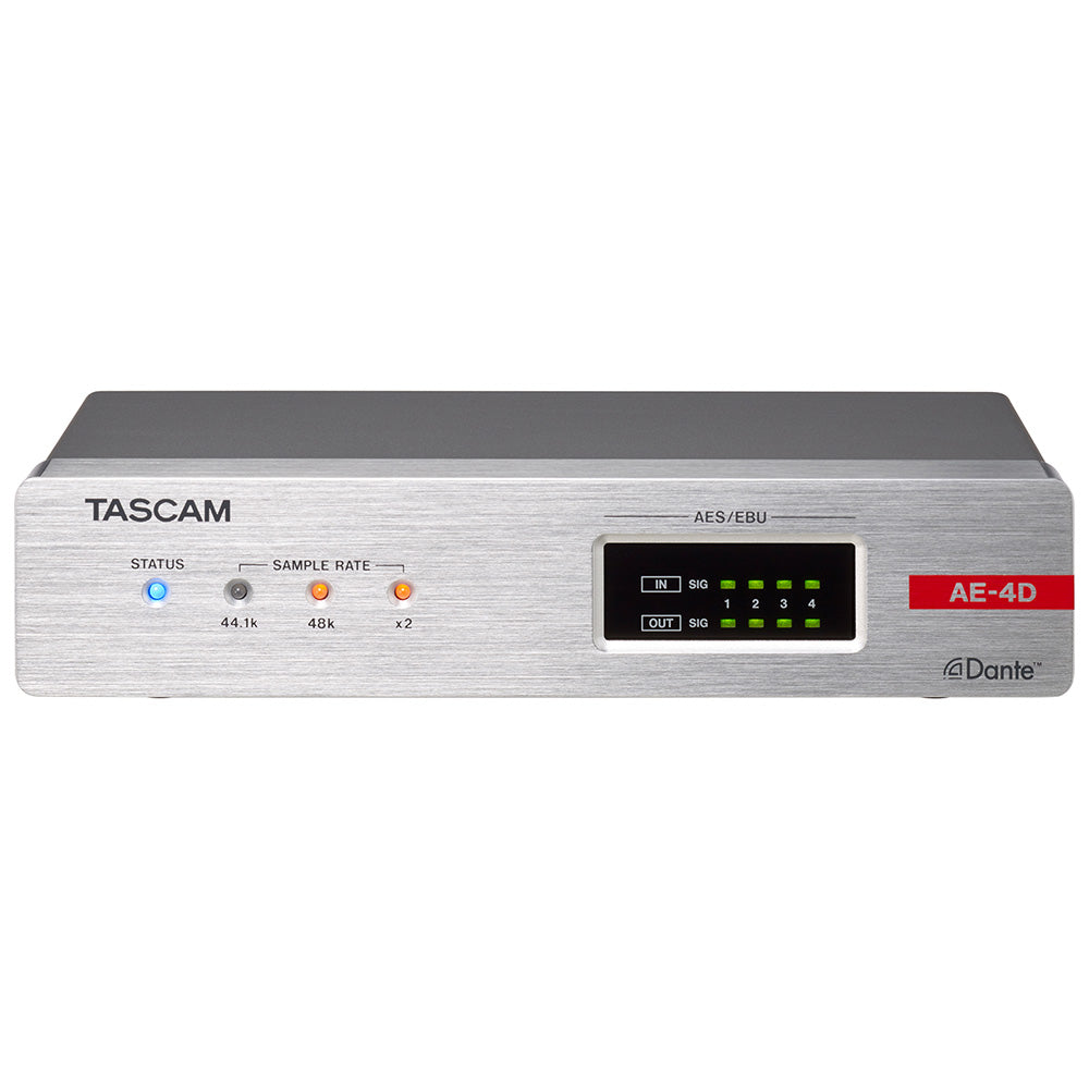 Tascam AE-4D - 4-Channel AES/EBU Input/Output Dante Converter with Built-In DSP Mixer
