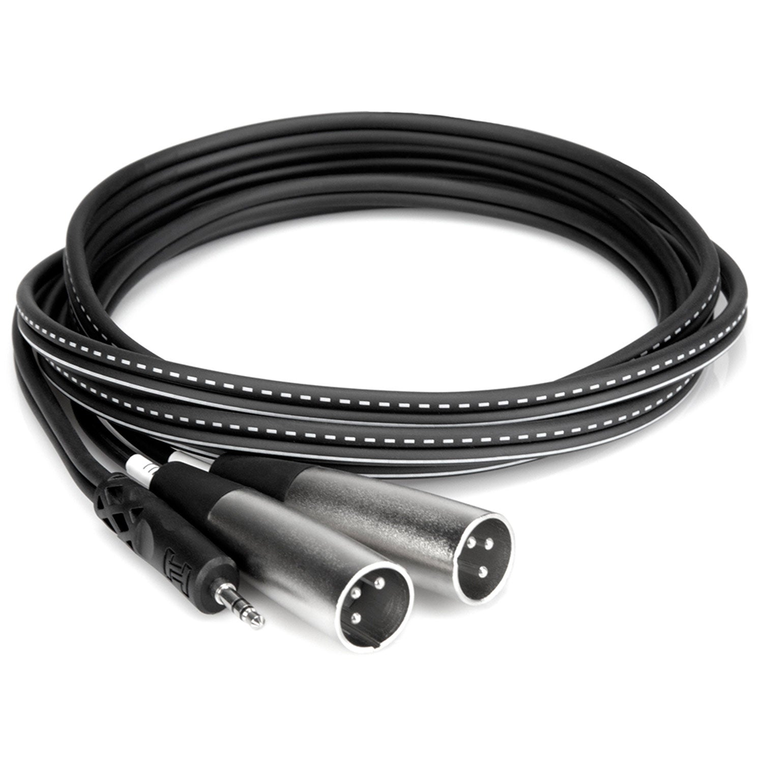 Hosa CYX-402M 3.5 mm TRS to Dual XLR3M  Stereo Breakout Cable, 6.5 feet