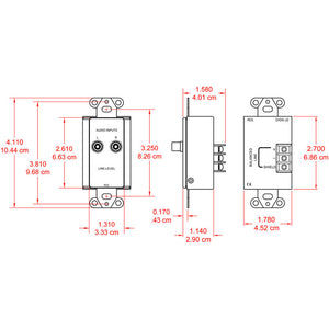 RDL DS-J2 Line Input Assembly - RCA jacks, Terminal block (Stainless) - Custom Engraving Option