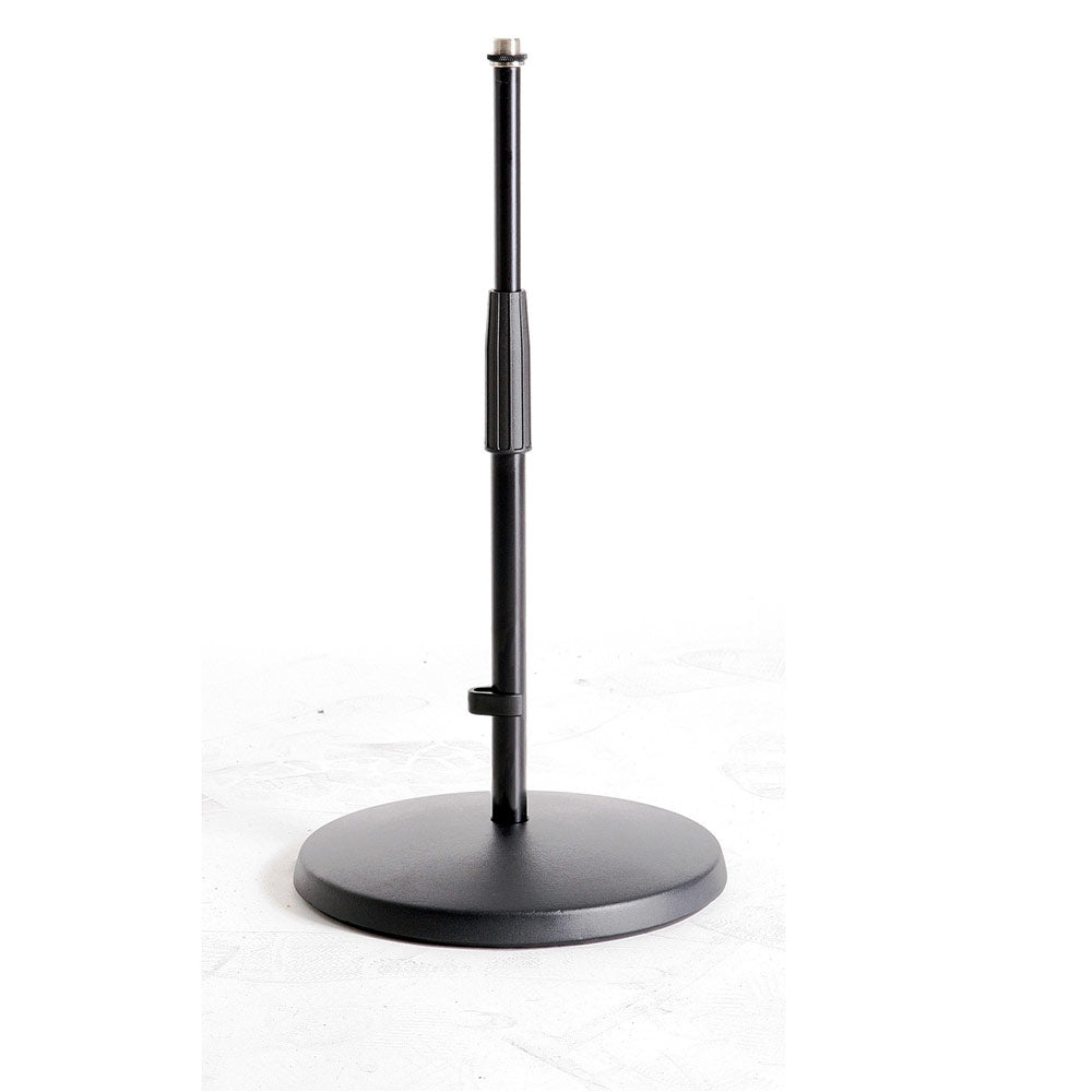 K + M 23323 Round Base 10 Inch Diameter Short 14 Inch to 23 Inch Adjustable Microphone Stand