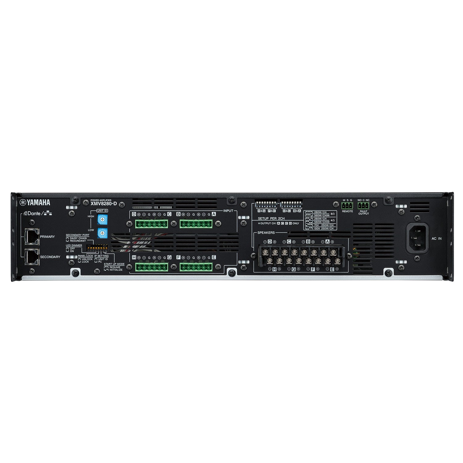 Yamaha XMV8280-D 8-Channel Power Amplifier with Dante Interface