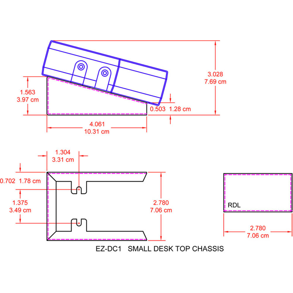 RDL EZ-DC1 Desktop Chassis for 1/6 Rack Width EZ Products