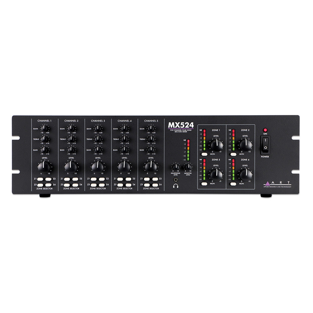 ART MX524 - Five-Channel Four-Zone Mic / Line Mixer