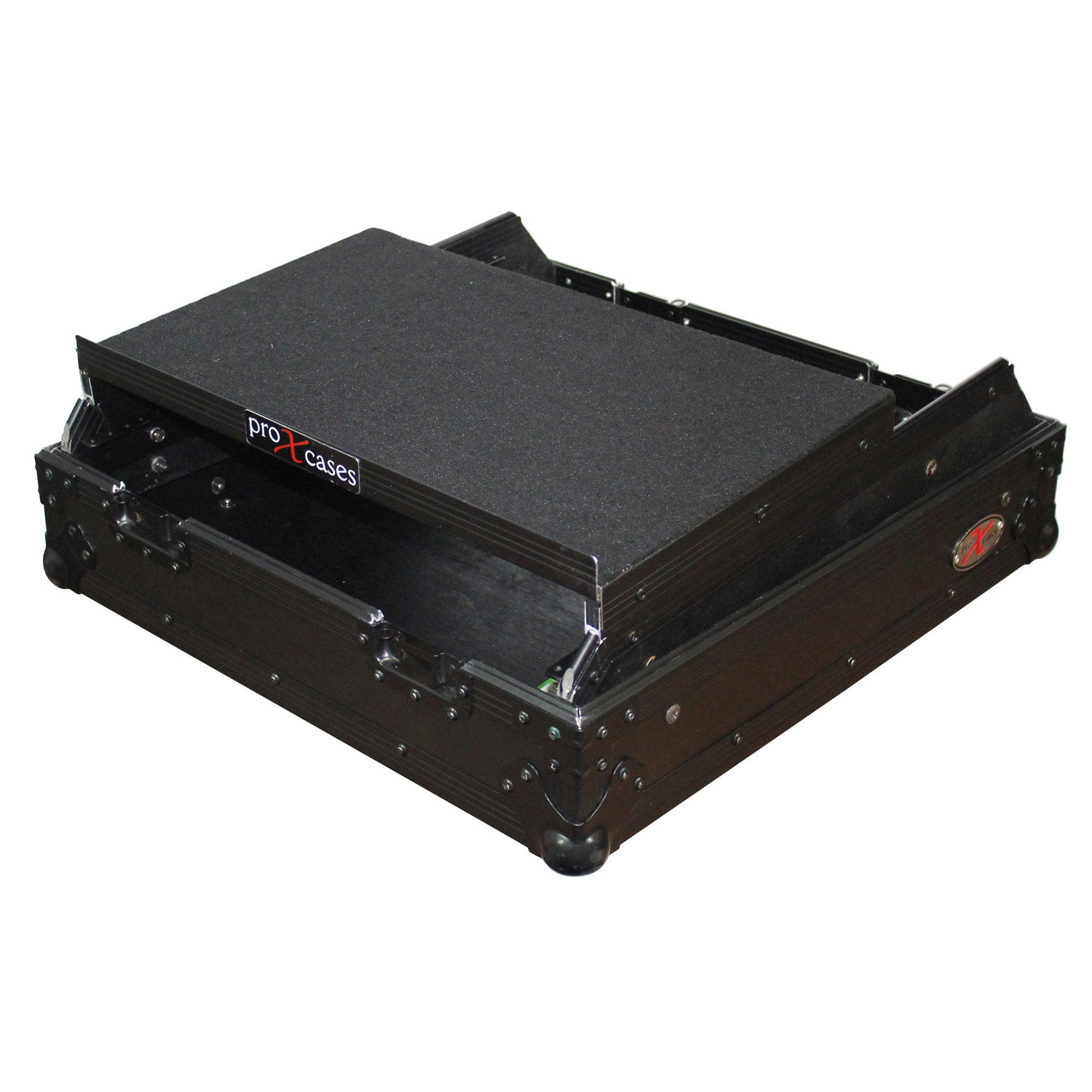 ProX XS-19MIXLTBL - Rack Mount 19" Mixer W/ 10U Slantsliding Laptop Shelf - Black On Black