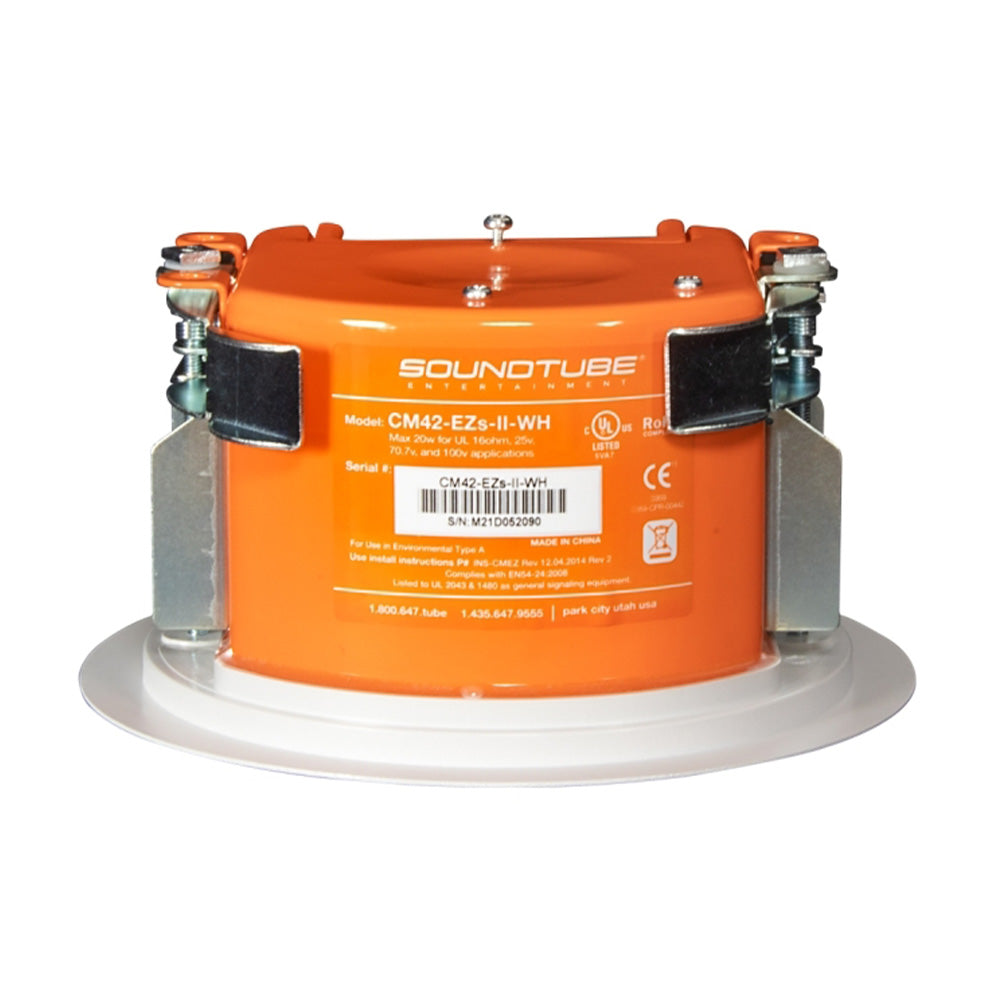 Soundtube CM42-EZS-II-WH - Two-Way 4-Inch In-Ceiling Loudspeaker with Short Can (White)