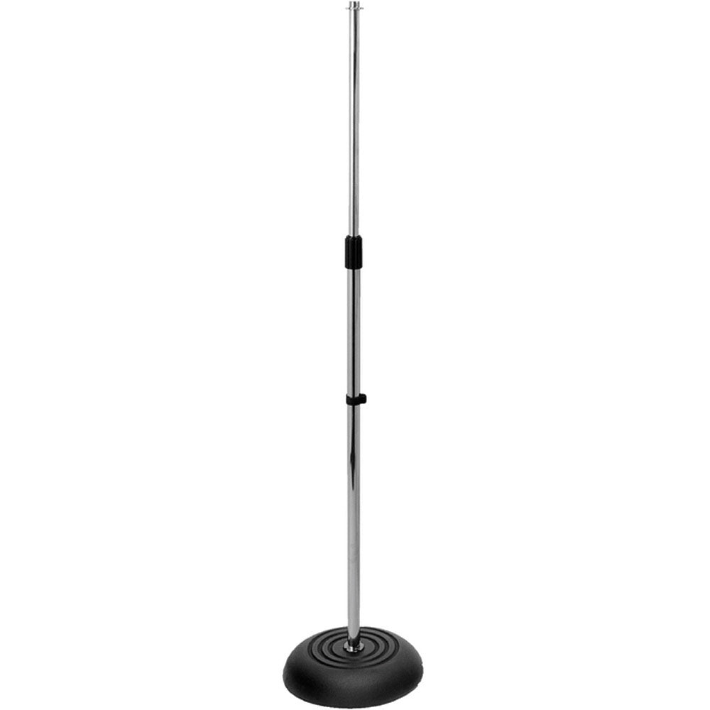 On Stage MS7201C Round Base Microphone Stand (Chrome Finish)