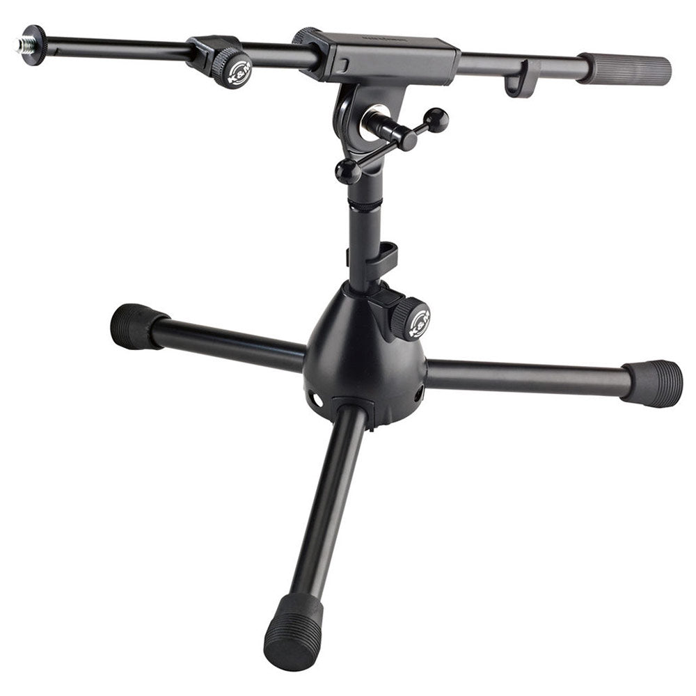 K + M 25950 RIEN Low Level Tripod Microphone Stand with Telescoping Boom Arm - Black