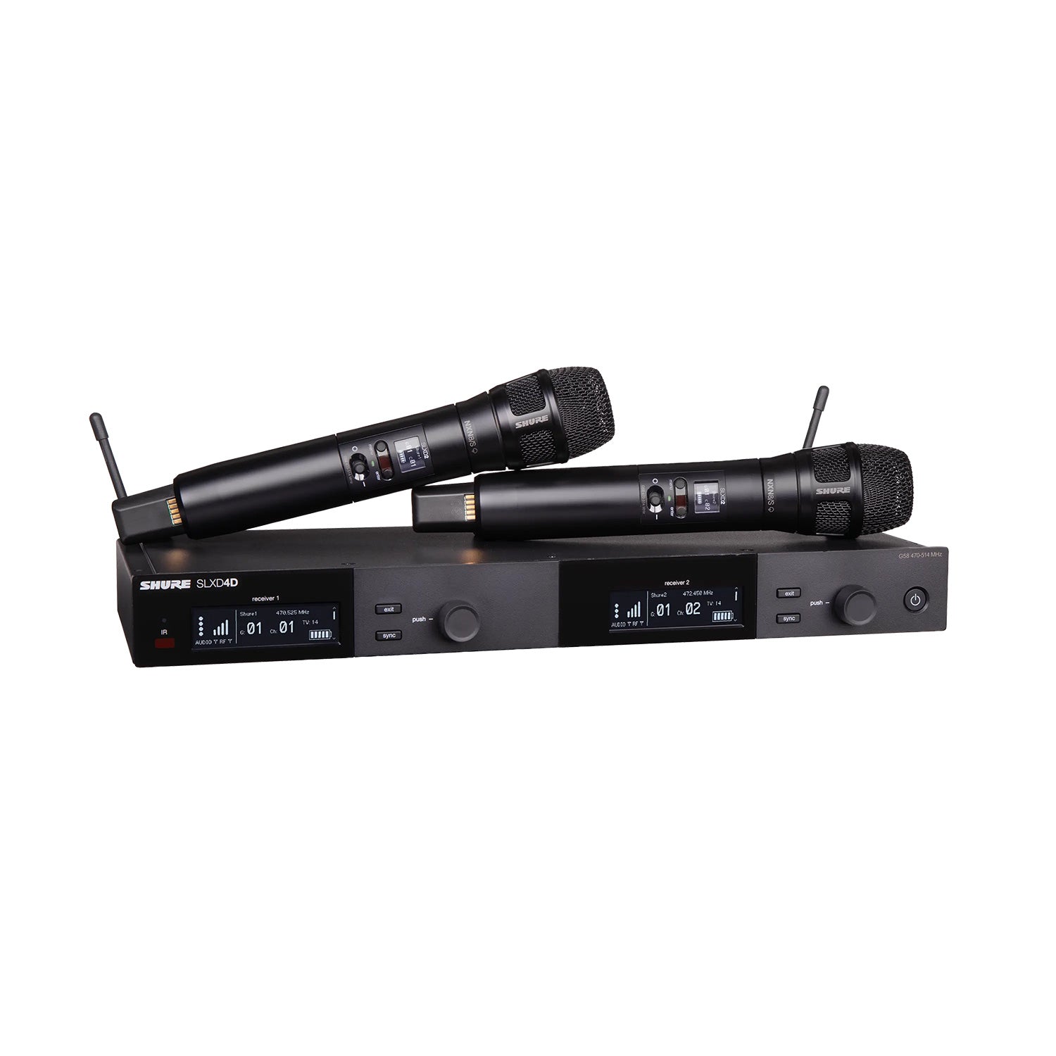 Shure SLXD24D/N8SB - Dual Handheld Wireless System with N8 (G58 Band / 470-514 MHz)