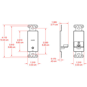 RDL DS-MJPT Mini-Jack Pass-Through Plate (Stainless) - Custom Engraving Option