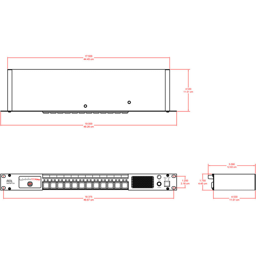 RDL RM-MP12A Audio Monitor Panel - 12 Line or Speaker Inputs