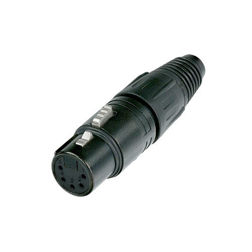 Neutrik NC5FX-BAG 5-Pin XLR Female Connector (Black/Silver Contacts)