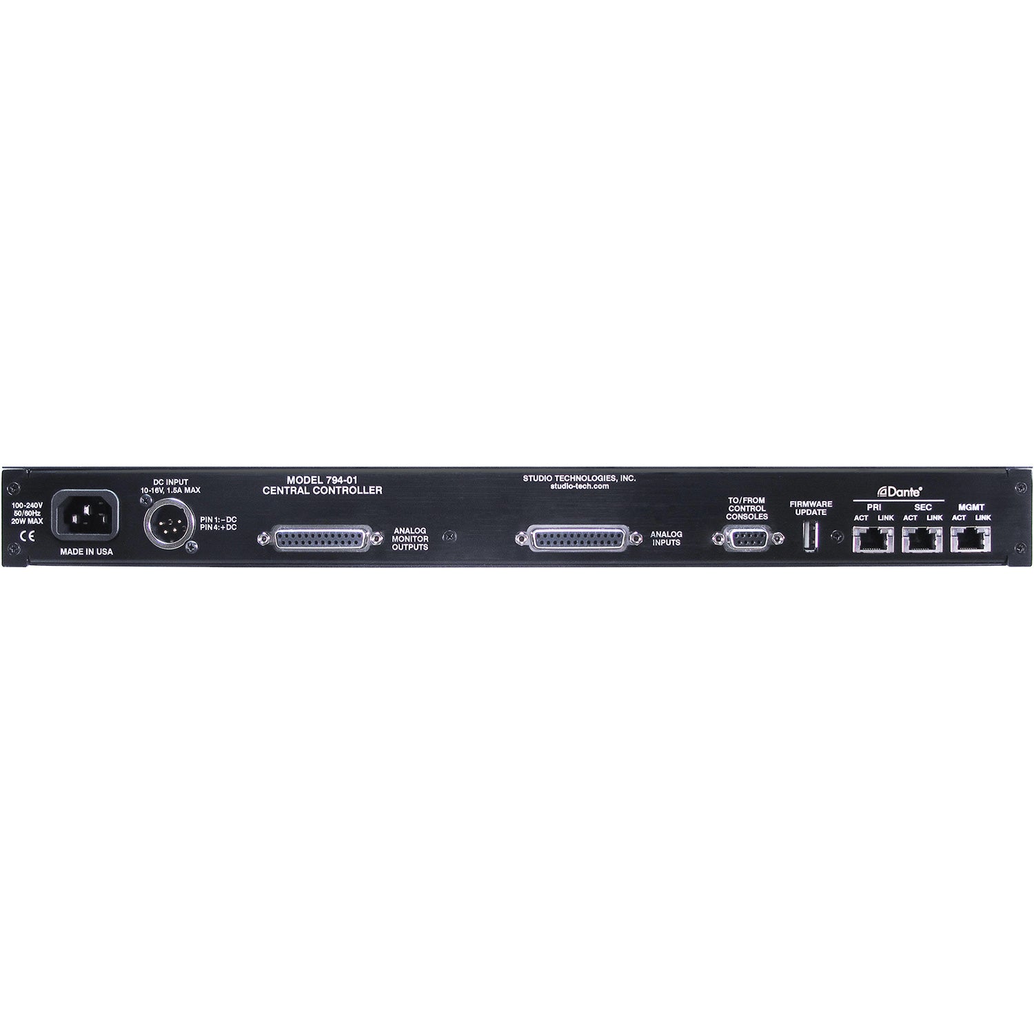 Studio Technologies Model 794-01/795 - StudioComm Monitor Controller System (Analog / Dante)