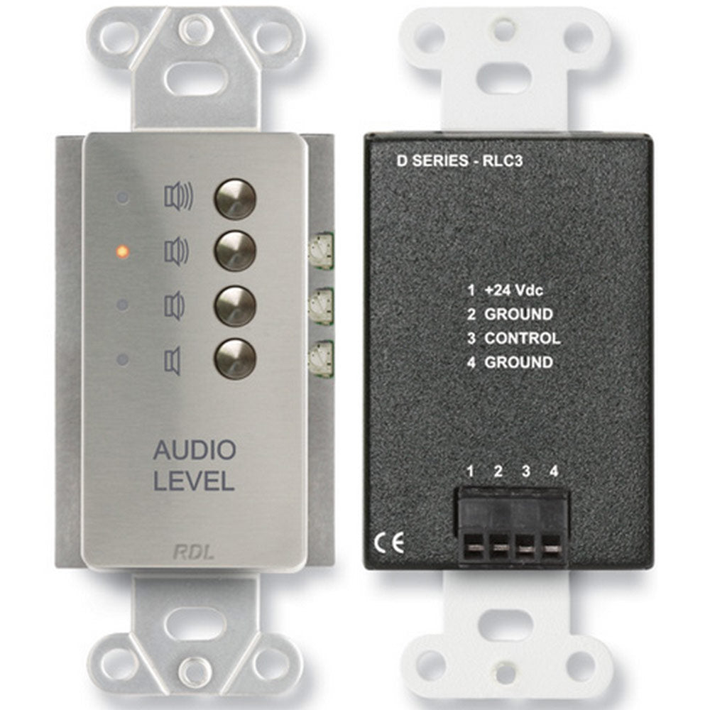 RDL DS-RLC3 Remote Level Control with Preset Levels (Stainless) - Custom Engraving Option