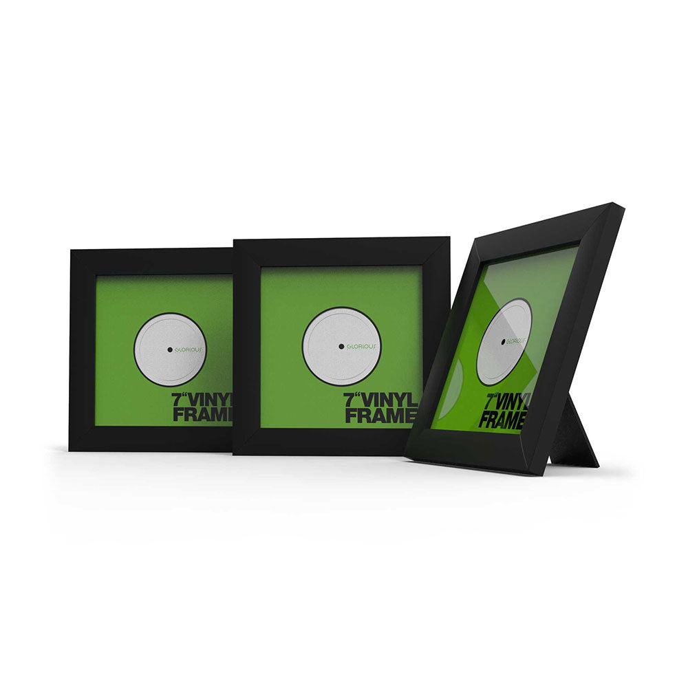 Glorious Vinyl Frame Set 7 - Wall or Desk Frames for 7-Inch Records (Black / Set of 3)
