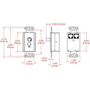 RDL DS-HA1A Decora Mount Format-A Stereo Headphone Amplifier (Stainless) - Custom Engraving Option