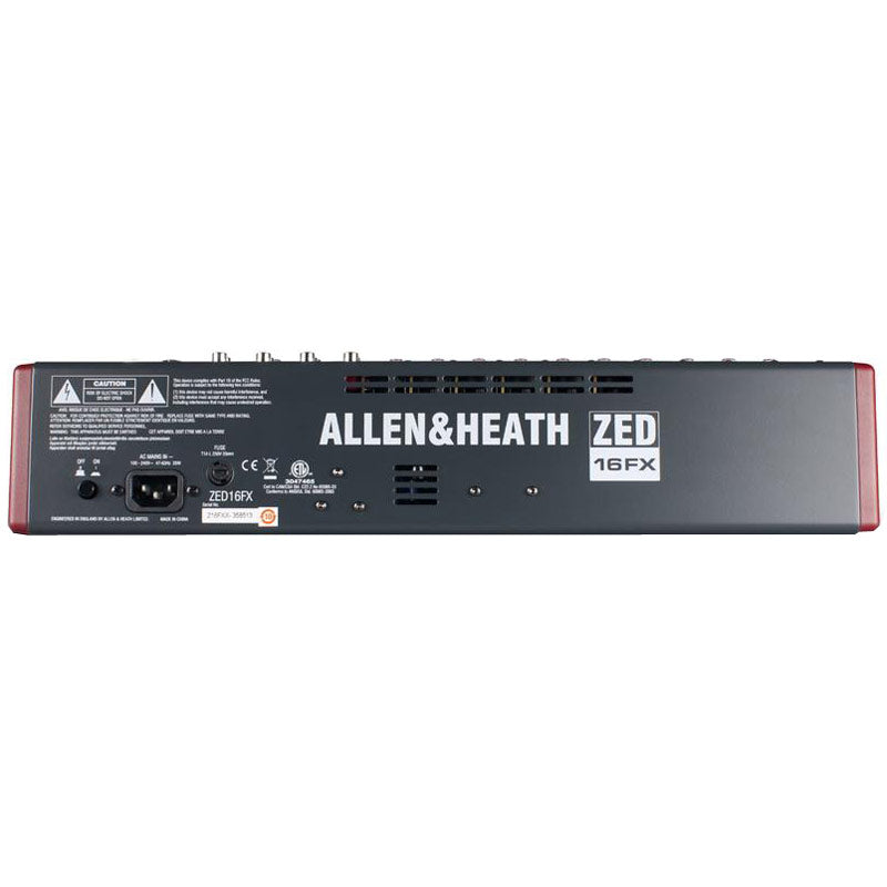 Allen and Heath ZED-16FX Compact Live/Recording Mixer (with USB and FX)