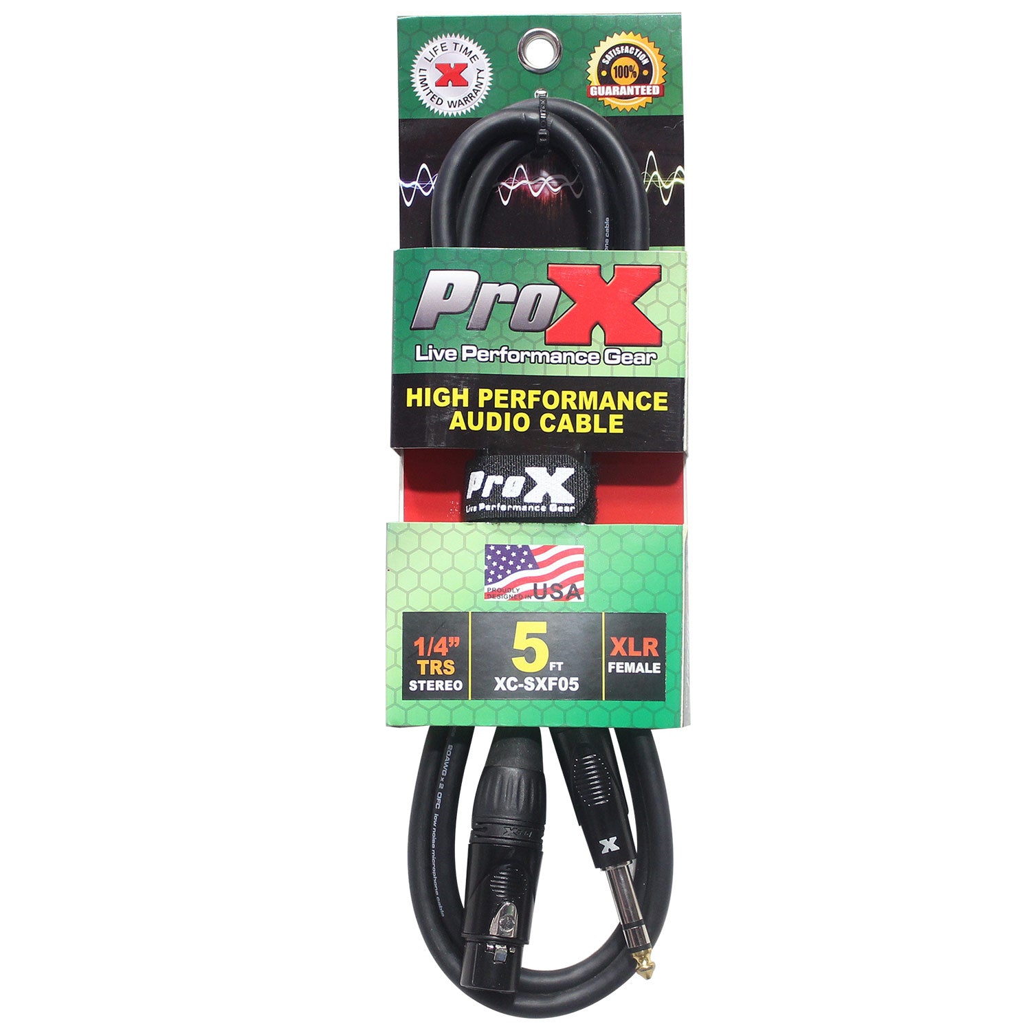 ProX XCSXF05 5FT. 1/4" TRS Balanced To XLR-F Cable