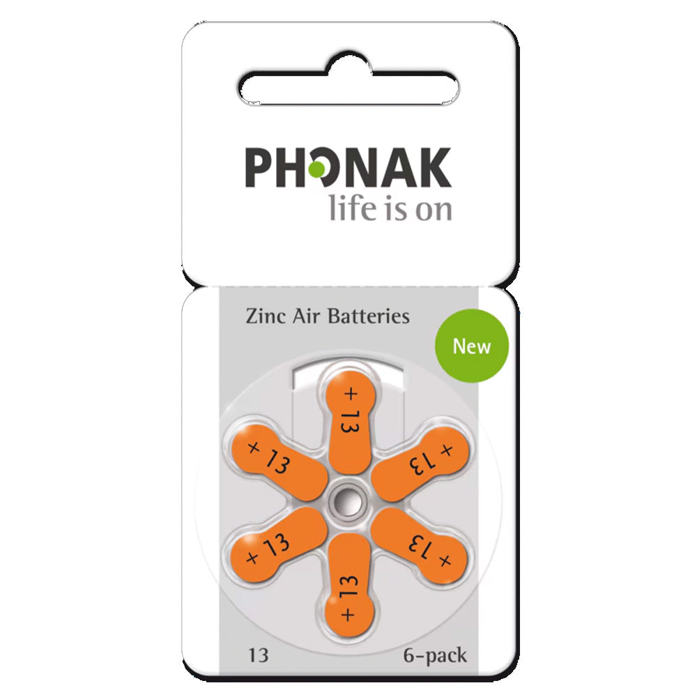 Phonak 070-0732 - Zinc-Air Thin Foil Batteries for Roger Products (6-Pack)
