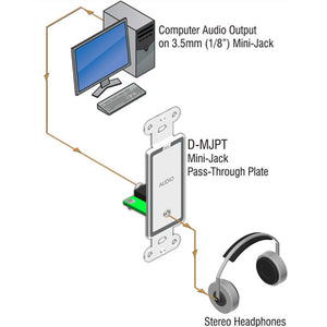 RDL D-MJPT Mini-Jack Pass-Through Plate - Custom Engraving Option