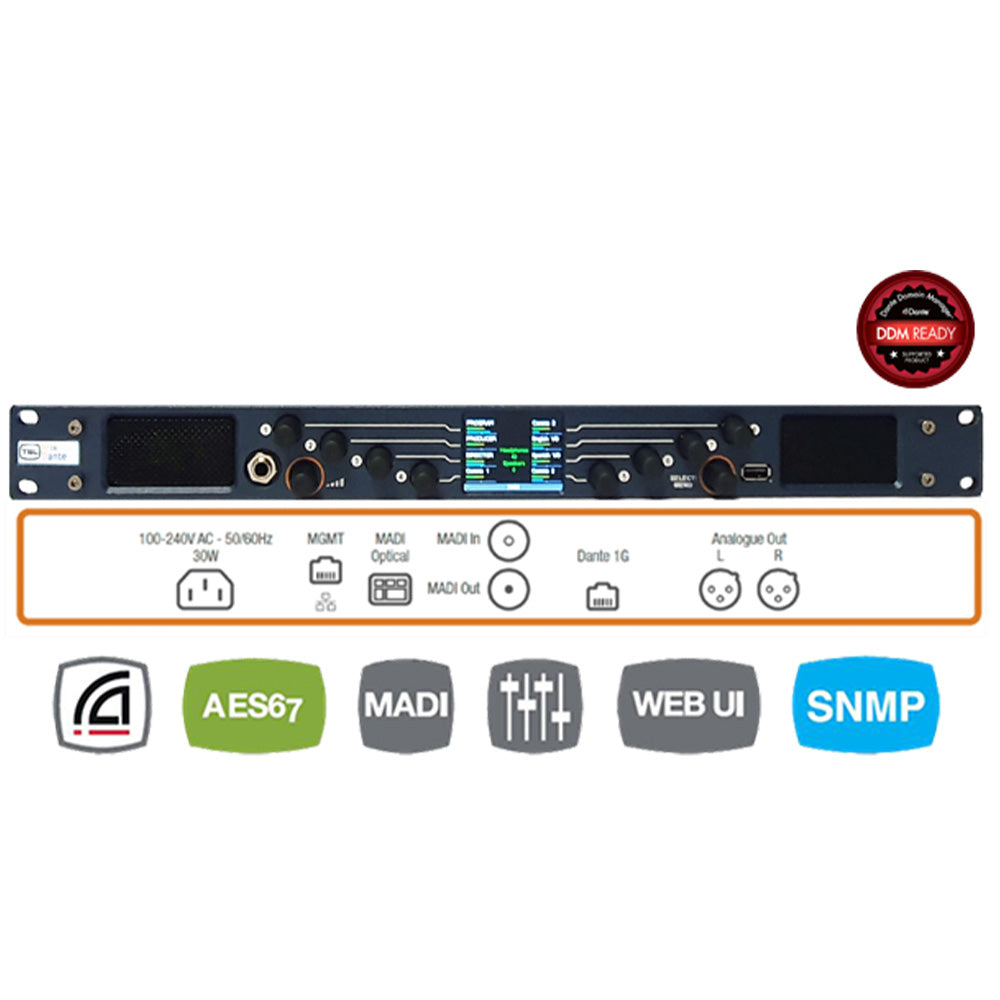 TSL MPA1-MIX-DANTE-V - Dante / AES67 / MADI Audio Monitoring Unit