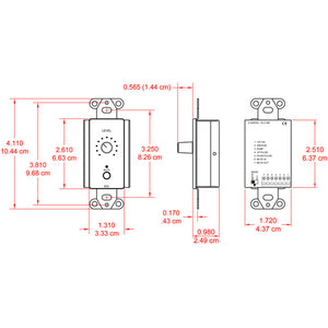 RDL DS-RLC10M Remote Level Control with Muting (Stainless) - Custom Engraving Option