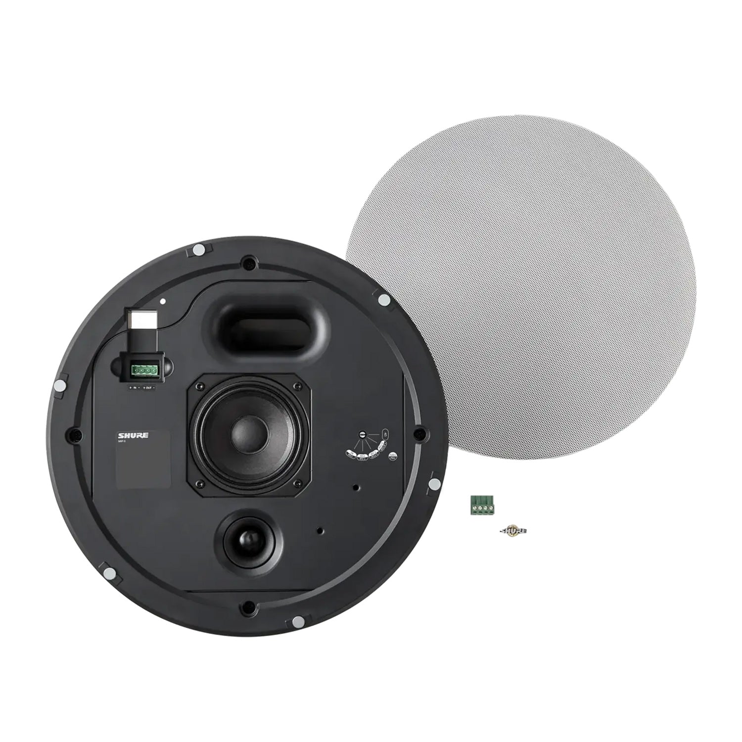 Shure MXP-5W-TB-V - Ceiling-Mount Passive Loudspeaker (White with Tile Bridge)