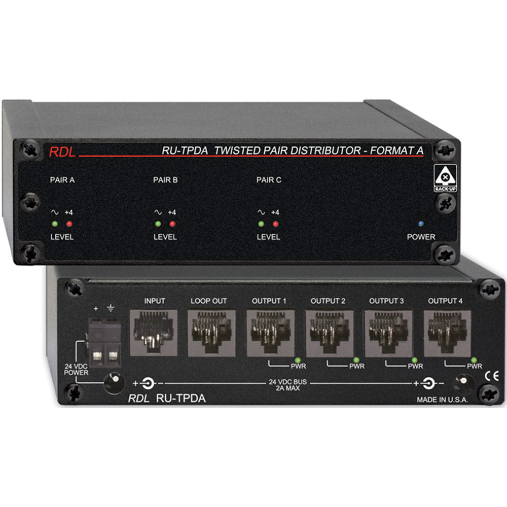 RDL RU-TPDA Format-A to 4-Output Active Distributor Interface