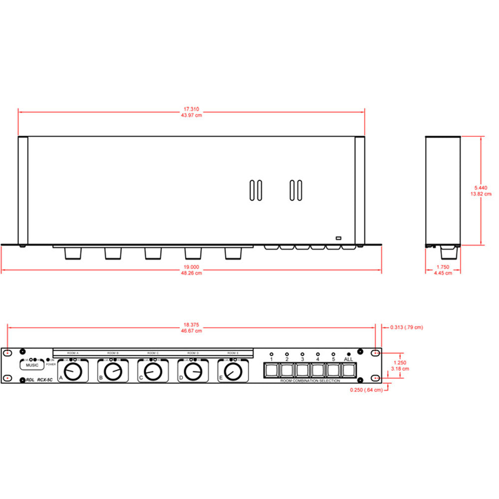 RDL RCX-5CM Room Combining System Controller - with mic muting