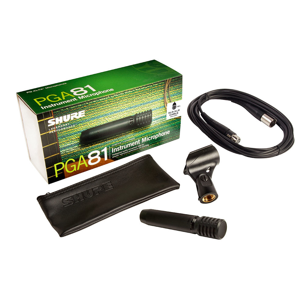 Shure PGA81-XLR Cardioid Condenser Instrument Microphone (with XLR Cable)