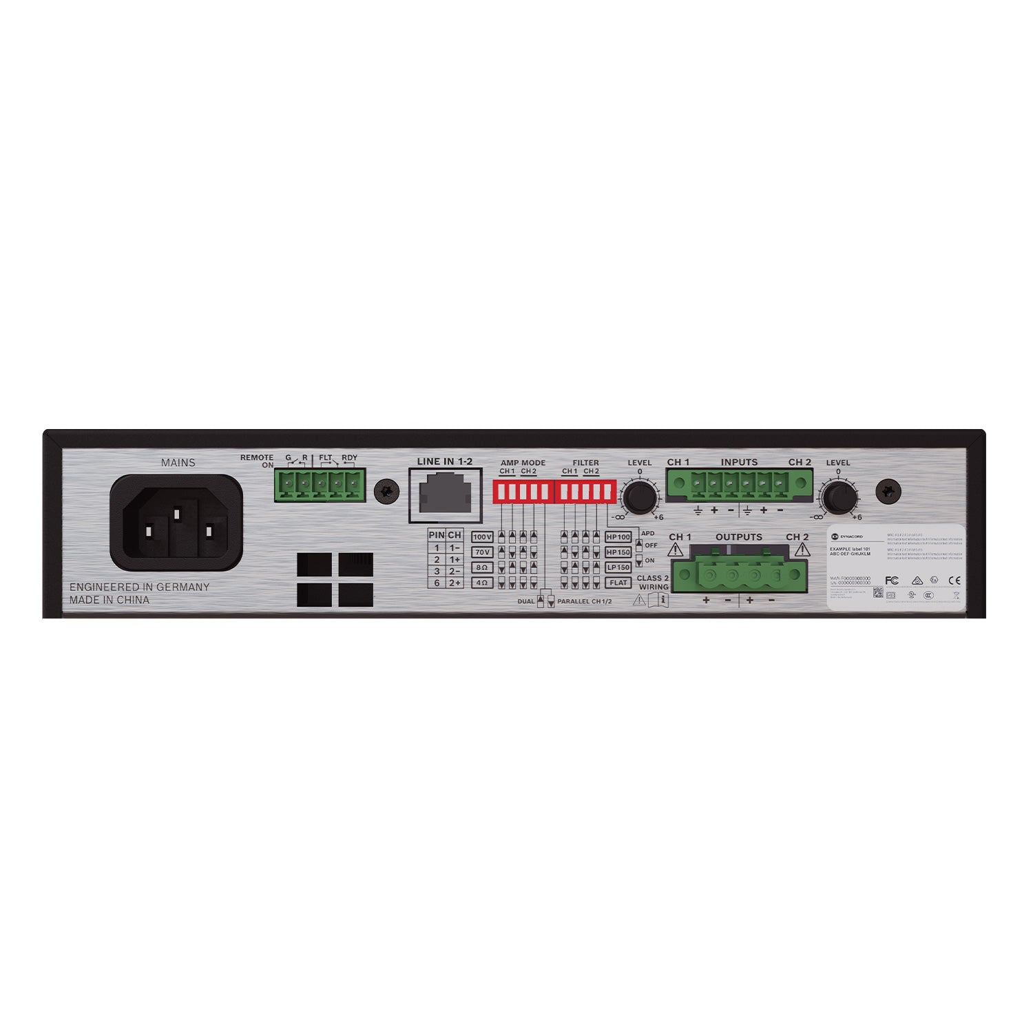 Dynacord V600:2 - 2-Channel Install Power Amplifier
