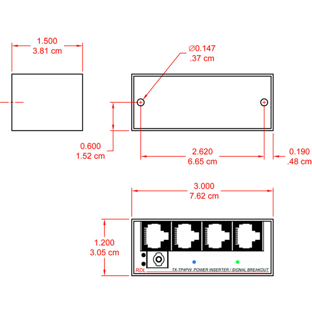 RDL TX-TP4PW Power Inserter / Signal Breakout