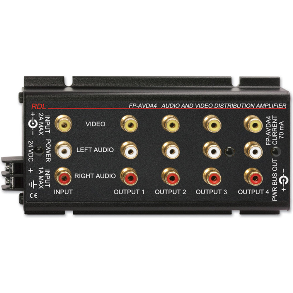 RDL FP-AVDA4 Stereo Audio / Video Distribution Amplifier